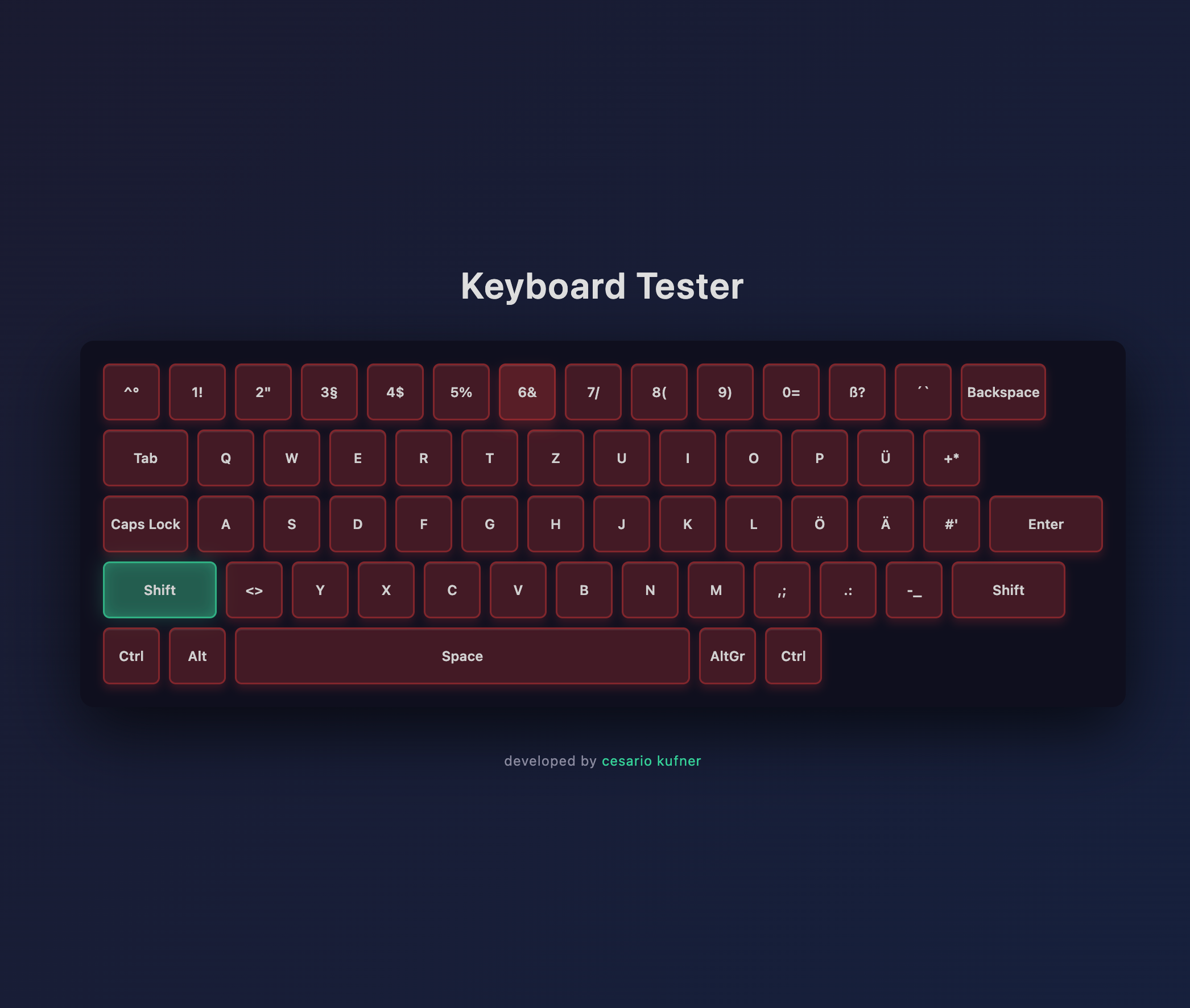 Keyboard-Tester screenshot
